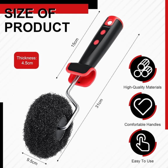 LYUSCI-1.7" Drywall Corner Compound Roller Nylon Corner Edger Paint Roller 5.9 Inch Handle for Drywall Mud and Paint Application