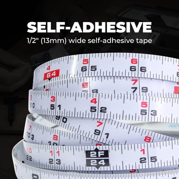 LYUSCI-12-Foot Self-Adhesive Measuring Tape - Left to Right Reading Bench Ruler - Stick On Precision Workshop Scale - KMS7724