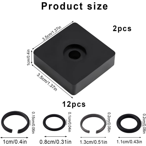 LYUSCI-12 Sets 3/8" & 12 Sets 1/2" Impact Retaining Ring Clip Friction Rings with O-Ring, Come with 2 Black Retainer Ring Anvil Install Tools for MIL Electric & Pneumatic Impact Wrench