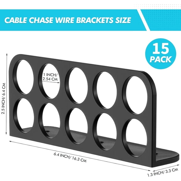 LYUSCI-15 Pack Cable Chase-Wire Bracket, Hole Diameter 1" with 10-Hole Cable Support Wire Bracket Holder for Nmb Electrical Cord Organized Management, Labor Time Saving