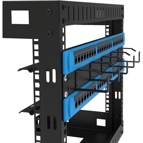LYUSCI-19-Inch 1U Metal Horizontal Rackmount Cable Manager with 5 D-Rings (1UCM5R440, Black)