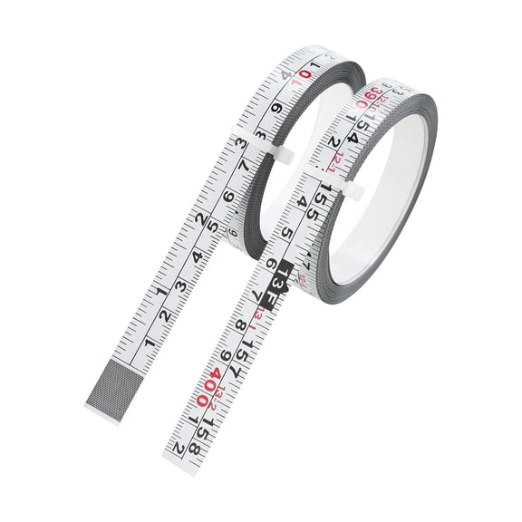 LYUSCI-2 Packs 1/2-Inch Self-Adhesive Measuring Tape, 158 Inch or 400cm Peel and Stick Tape Measure, Imperial and Metric Scales, Left-Right Reading Ruler Tape for Workbench, Table Saw, Drafting Table