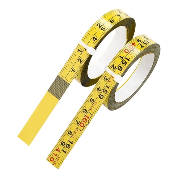 LYUSCI-2 Packs Steel Self-Adhesive Measuring Tape, 410cm or 161-Inch Imperial and Metric Ruler Tape, 1/2-Inch Peel and Stick Tape Measure for Woodworking, Saw, Drafting Table, Left to Right Reading,