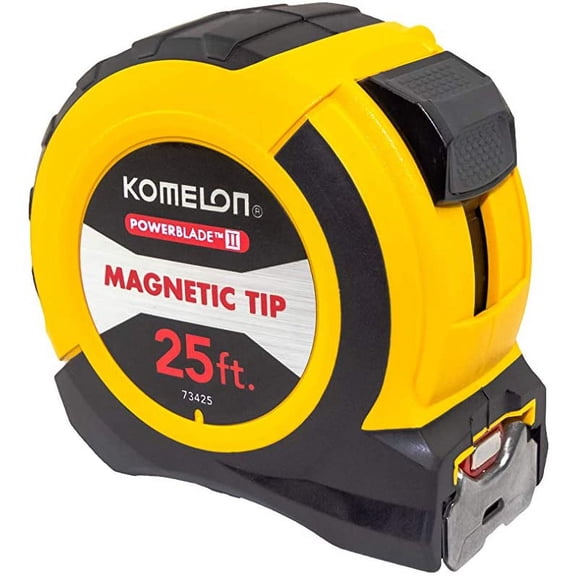 LYUSCI-25' x 1.06" Magnetic Powerblade II Tape Measure, Black/Yellow, 73425