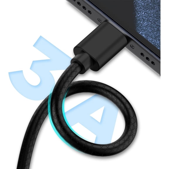 LYUSCI-[2Pack 10ft] Cable Compatible with iPhone 15 Pro, USB C Type Cable,USB A to Type C Compatible with Samsung Galaxy S9 S10 S8 Plus-Black