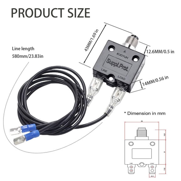 LYUSCI-3 Amp 5 Amp Resettable Fuse HVAC Tools Circuit Tester Thermal Overload Protector for Circuit Breaker 24V AC/DC & 125/250V AC