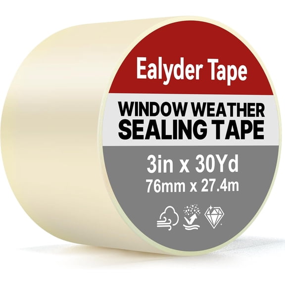 LYUSCI-3 Inch x 90 Ft Transparent Window Weather Sealing Tape, Clear Window Draft Isolation Sealing Film Tape, Window Insulation Surface-Safe for Doors Gap Sealing, No Residue, Easy to Remove