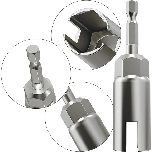 LYUSCI-3 Pack (10mm,13mm,16mm) 1/4 Inch Hex Shank Nut Driver, Power Wing Nut Driver Set Bit Socket Wrenches Tools Set Slot Wing Nuts Drills Bits for Panel Nuts Screws Eye C Hook Bolt