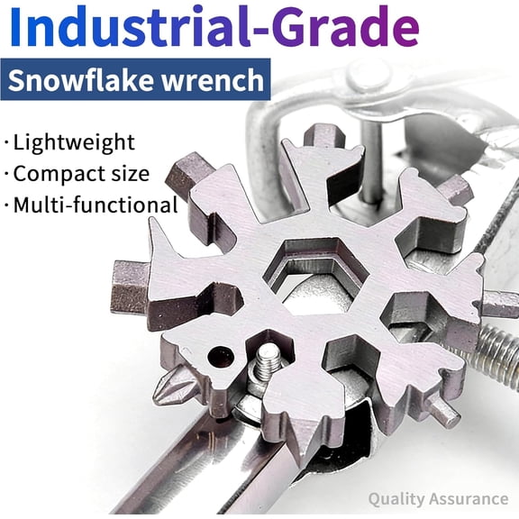 LYUSCI-3Packs Snowflake Multi Tool, 18-in-1 Stainless Steel Snowflake Multitool for Bottle Opener and Flat Phillips Screwdriver Kit/Wrench,for Men Adults Da (3 PCS-A)