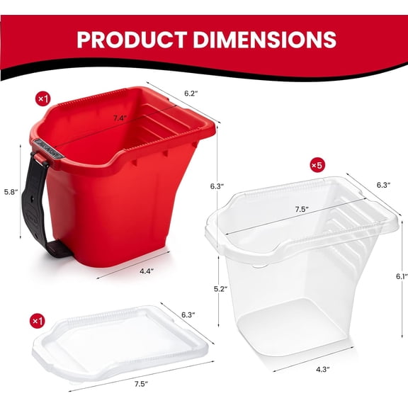 LYUSCI-4" Paint Bucket Hand Held, 8 Pack, Paint Cups, Paint Pail Liner with Lid, for Touch-ups, Crafts, and Coating Projects