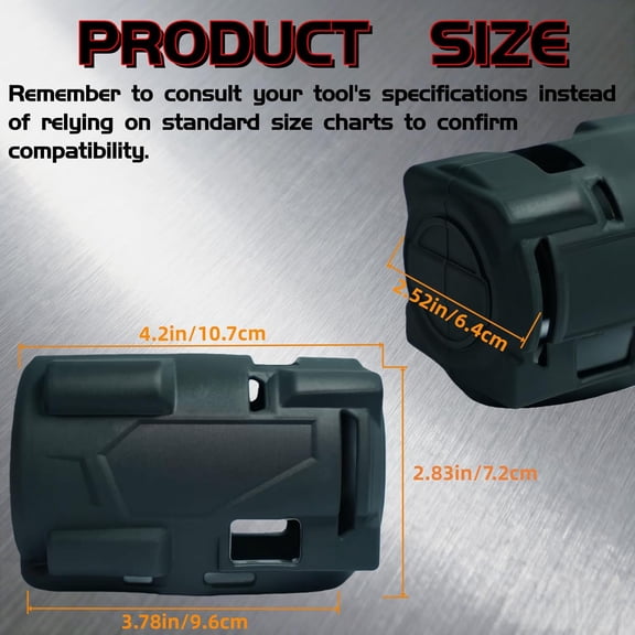 LYUSCI-49-16-2563 Impact Wrench Rubber Protective Boot for M12 Fuel Stubby 3/8" & 1/2" Impact Wrench, Fits 2562-20, 2563-20, and 2563P-20. Shock and Scratch Resistant.
