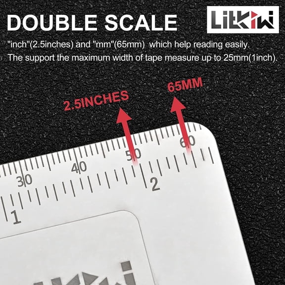 LYUSCI-4PCS Double Scale Measuring Tape Clip,304 Stainless Steel Corner Measuring Tool,Tape Accurately Position Measure Tool,Fixed Point Measurement,Corners Clamp Precision Marking Tool