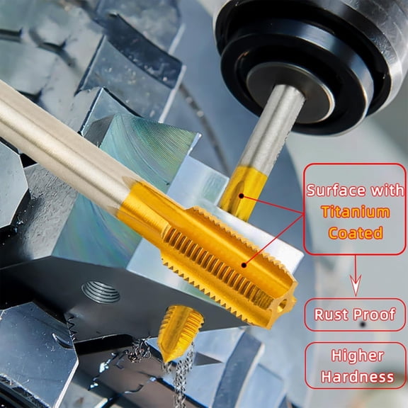 LYUSCI-5/8"-24 UNEF Thread Tap, Ti-Coated M2 HSS 5/8x24 UNEF Thread Milling Tap Right Hand