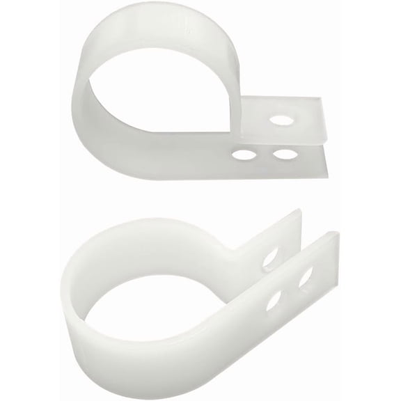 LYUSCI-50 Pcs 1 Inch R-Type Nylon Cable ClampWhite 1" Plastic Wire Clips Fasteners Assortment for Wire Management