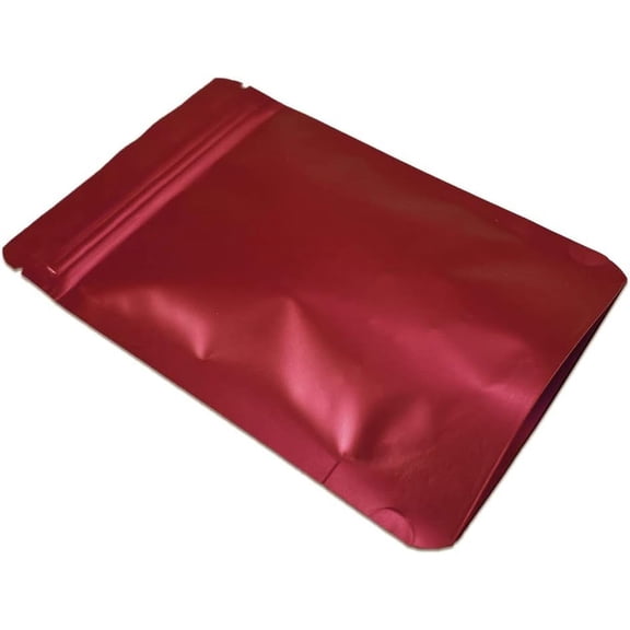 LYUSCI-50 Pieces 5.5x7.87 inch(Inside Size 4.7x5.1 inch) Stand-Up Resealable Heat Seal Bags 3.55mil Thick Red Foil Sealed Bags for Zip Packaging Lock Food Storage Pouch