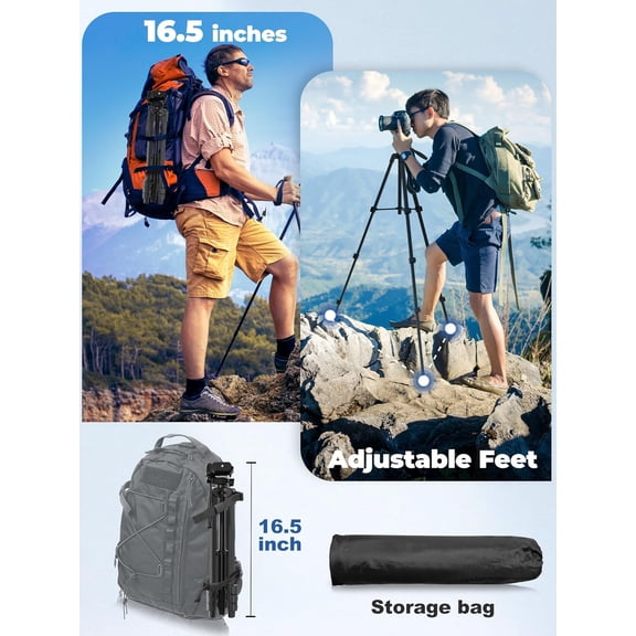 LYUSCI-61 Phone Tripod Stand with Flexible Gooseneck, Portable Tripod for iPhone and Camera, Overhead Cellphone Holder with Remote for iPad Tablet Cooking Video Youtuber Vlogging Recording