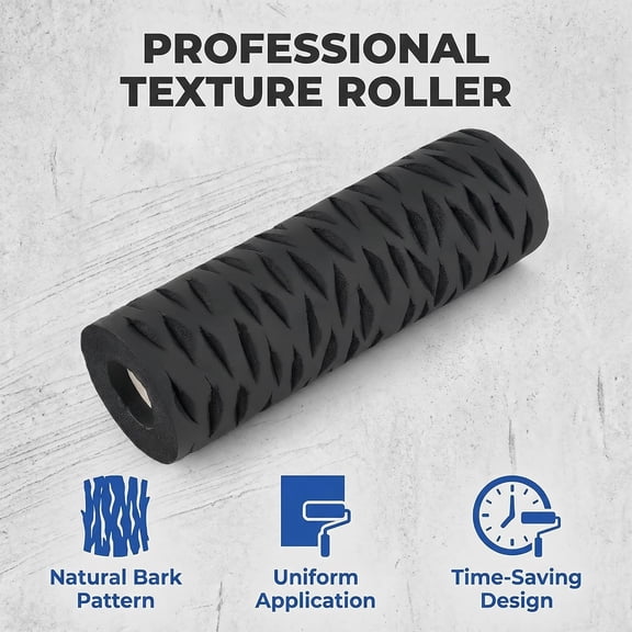 LYUSCI-9 Inch Drywall Texture Roller, Tree Bark Pattern Paint Roller Pad, Fits Standard Roller Frames for Wall Ceiling Drywall Repair Home Renovation DIY Texturing