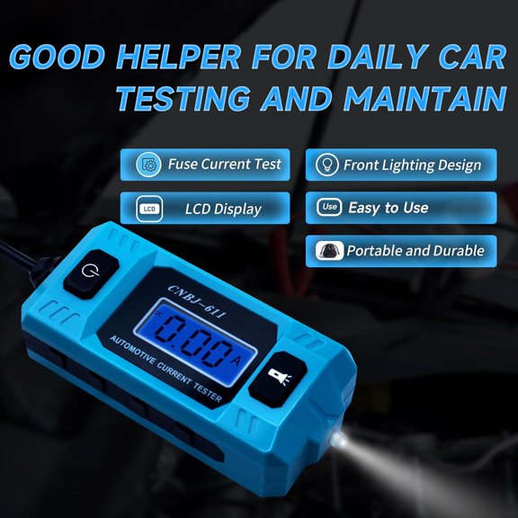 LYUSCI-Circuit Fault Tester Car Fuse Tester Automotive Current Tester 20A 48V Automotive Test Tool Blade Checker Car Relay Fuse Checker for Current Circuit Testing (Not Include Battery)