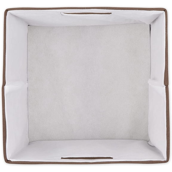 LYUSCI-Collapsible Polyester Storage Cube, Solid, Lightweight and Durable, Large Square, 13x13x13, Bark Brown