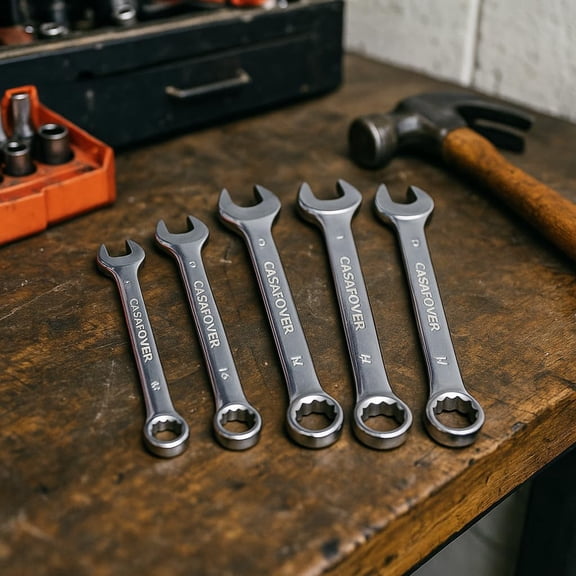 LYUSCI-Combination Wrench Set, 6Piece Metric Ratchet Wrenches Set 817 mm, Polished Alloy Steel Wrenches for DIY Home Repair, Auto Repairs & Garage Use