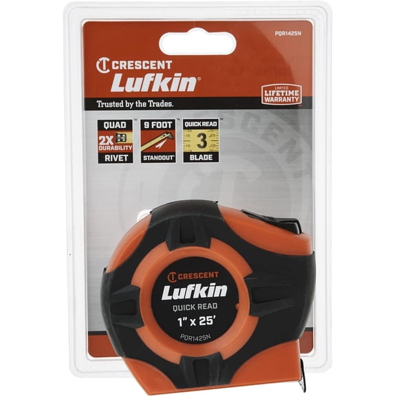LYUSCI-Crescent Tape,1"X25', Quickread, Hi-Viz Orange - PQR1425N