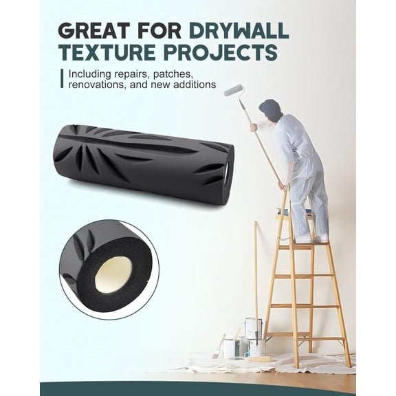 LYUSCI-Drywall Texture Roller Crows Foot 9-inch Foam Paint Roller for Walls and Ceilings