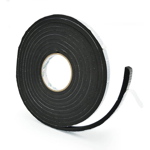 LYUSCI-EPDM Black Foam Insulation Tape Self Adhesive 1/5"x 3/5" x 16' Ft Pack of 1- Weather Stripping for Doors & Windows,Soundproofing,Door Seal,Weatherstrip,Pipe Cooling,Air Conditioning Seal Stri