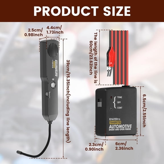 LYUSCI-Electrical Short Open Finder for Em415pro, Professional Wire Break Finder, Automotive Circuit Tester, Cable Fault Locator, DC 6-42V Adjustable Circuit Breaker Finder Tool for Cars Trucks