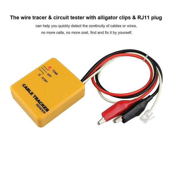 LYUSCI-Electrical Wire Tracer Circuit Tester w/Tone Generator & Probe Kit, Cable Signal Locator Tester, Test Circuit Continuity, Network Telephone Line, Automotive Circuit Identify Tools w/Clips & RJ