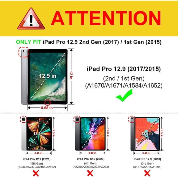 LYUSCI-Fintie Folio Case for iPad Pro 12.9 (2nd Gen) 2017 / iPad Pro 12.9 (1st Gen) 2015 - [Corner Protection] Premium PU Leather Smart Stand Protective Cover with Auto Sleep/Wake (Blossom)