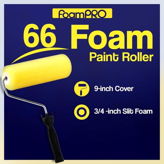 LYUSCI-FoamPRO 00066 66 Foam Paint Roller, 1 pack | Slit Foam Roll For Rough & Irregular Surface | Painting Supplies & Tools For Home | Safe for Use With All Paints, Stains, Primers, Clear Coats