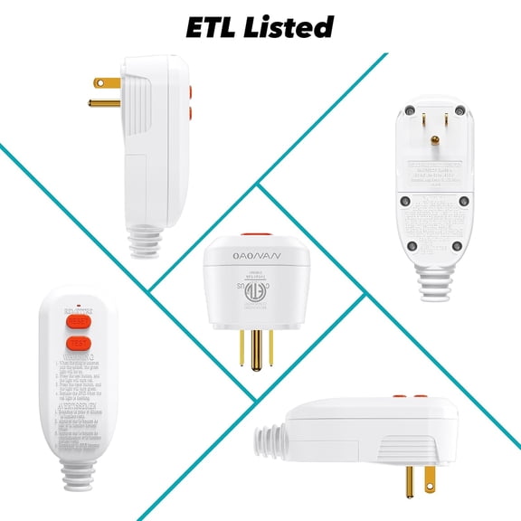 LYUSCI-GFCI Replacement Plug Assembly Auto Reset 15 Amp 3 Prongs, 5 Years Warranty, Ground Fault Circuit Interrupter Safety Plug for Pressure Washer, Hot Tub, Air Conditioner, Hair Dryer - White