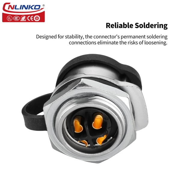 LYUSCI-LP20 4 Pin Waterproof Connectors,IP68 Circular Connectors Fast Locking Plug,2-12 Pin Power Connector M20 Male Female Plug,LED Outdoor Lighting Connectors(4 Pin)