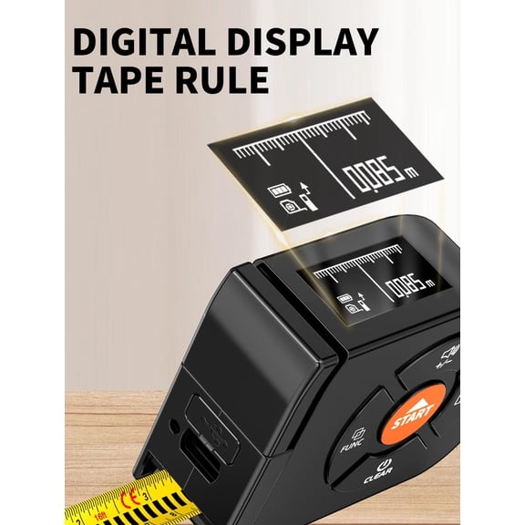 LYUSCI-Laser Tape Measure 3-in-1, 196ft/60m Laser Distance Meter, 16ft/5m Digital Tape Measure, Regular Tape Measure, Area Volume Measuring Pythagorean Mode, Rechargeable