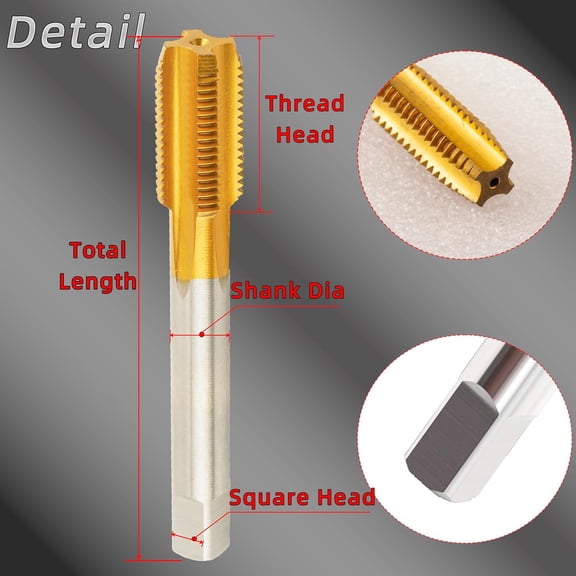LYUSCI-M22X1.5 Thread Tap, Ti-Coated M2 HSS M22 x 1.5 Thread Milling Tap Right Hand