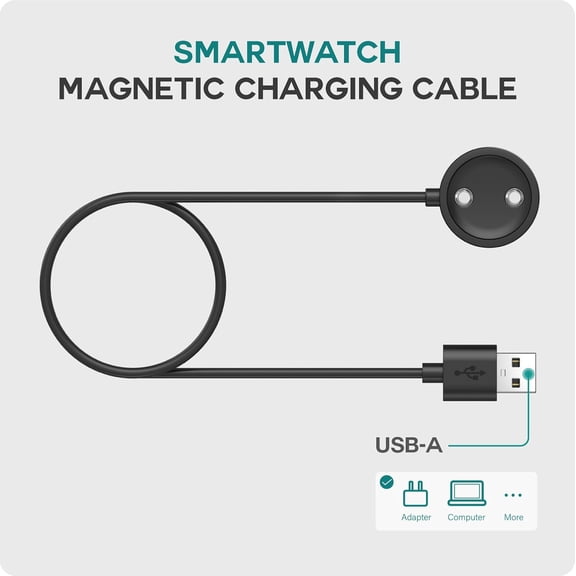 LYUSCI-Magnetic Charger Compatible with Suunto Race | Race S | Vertical | 9 Peak | 9 Peak Pro | NAUTICS - 1M, Smart Watch Accessories