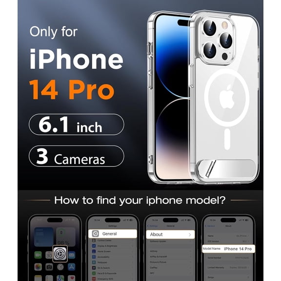 LYUSCI-Magnetic Compatible with iPhone 14 Pro Case, [Built-in Invisible Kickstand][Compatible with MagSafe] [Military Grade Shockproof] Slim Thin Phone Case for iPhone 14 Pro 6.1"