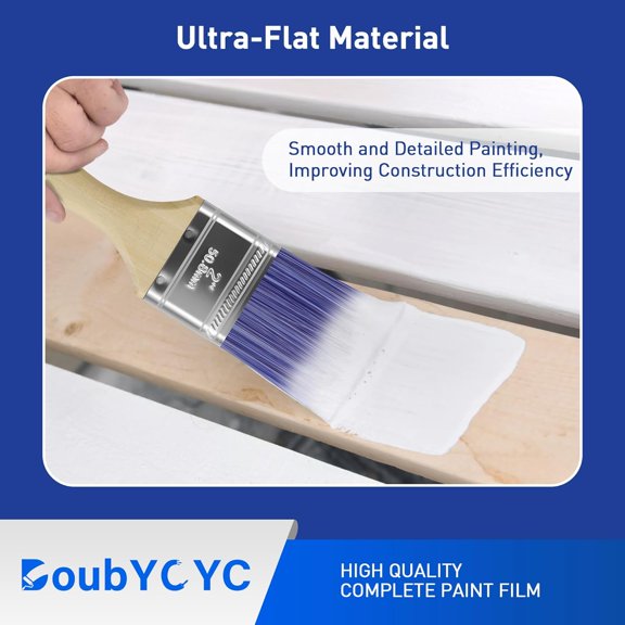 LYUSCI-Paint Brushes - 12 Pack, 2" Flat Brushes, Paint Brush Set, Wood Paint Brushes for Walls, Stain & All Oil Paints - Home Improvement - Interior & Exterior Use