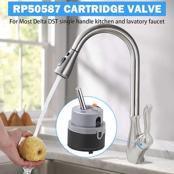 LYUSCI-RP50587 Cartridge Valve Replacement for Delta Faucet, Compatible with DST Single Handle Kitchen & Bathroom Faucets, 36mm Diamond Seal Technology Repair Cartridge with Allen Wrench