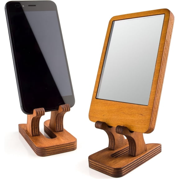LYUSCI-Rostmary Wooden Cell Phone Holder Tablet Stand for Desktop  Ideal for iPhone, iPad, Samsung, Tablet PCs, eReaders, Artwork, Make-up Mirror, Photo Frame Stand  Lightweight Docking Station