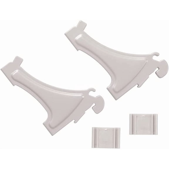 LYUSCI-ShelfTrack 2-Pack Shoe Shelf Brackets for Wire Shelving, Compatible with 12 in. Shelves, Add On Angle Shoe Storage, White Finish, 3 in.