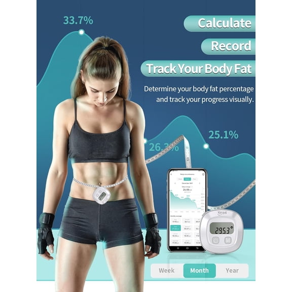 LYUSCI-Smart Body Measuring Tape, Tape Measure for Body Waist Arms Hip Bust Measurements Device with App, Retractable Bluetooth Monitoring Body Fat BMI Tool for Fitness Shape & Weight Loss