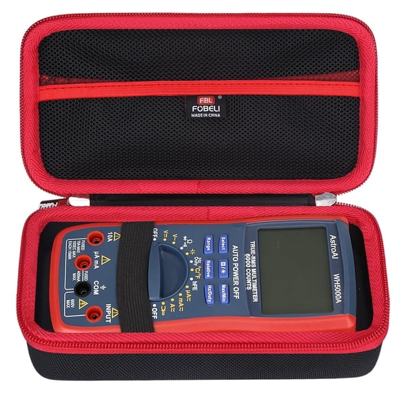 LYUSCI-Storage Carrying Case Compatible with AstroAI Digital Multimeter Analyzer TRMS 6000 Counts Volt Meter Ohmmeter Auto-Ranging Tester (Case Only) (Black)