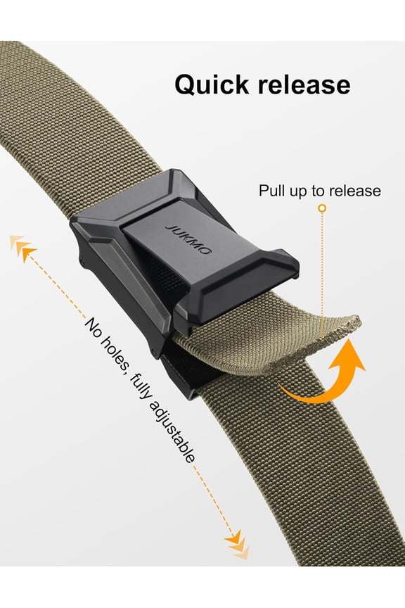 -Stretch Tactical Belt for Men, Military Work Rigger Hiking 1.5" Elastic Nylon Web Ratchet Quick Release Belt