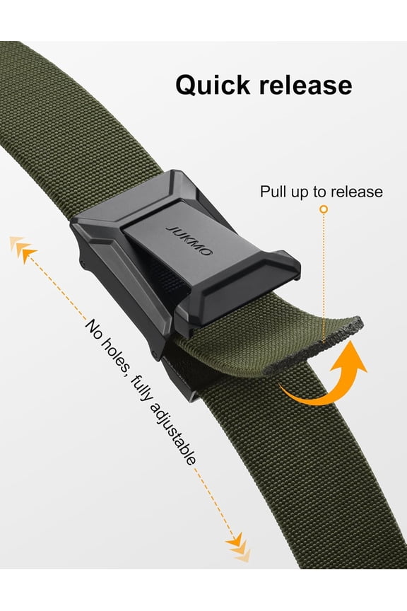 -Stretch Tactical Belt for Men, Military Work Rigger Hiking 1.5" Elastic Nylon Web Ratchet Quick Release Belt
