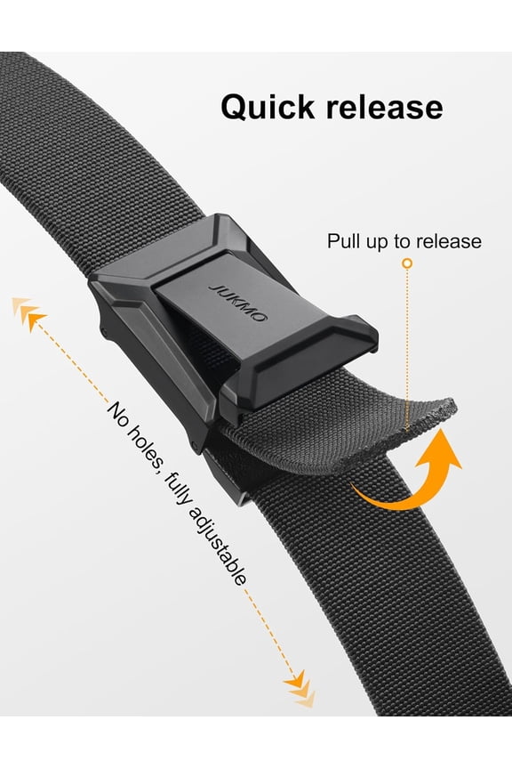 -Stretch Tactical Belt for Men, Military Work Rigger Hiking 1.5" Elastic Nylon Web Ratchet Quick Release Belt