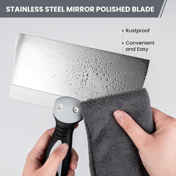 LYUSCI-Taping Knife, 10" Drywall Taping Knife, Stainless Steel Taping Knife, Drywall Skimming Blade, Plastering Spatula Tools, Plastering Tool, Stainless Blade for Taping and Filling