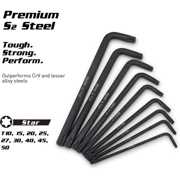 LYUSCI-Torx Key Wrench Set, Long Arm, Premium S2 Steel