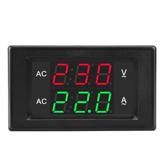 LYUSCI-Volt Amp Meter, AC 500V 100A Digital Voltmeter Ammeter Panel, 0.39 Inches LED 2in1 Multimeter, 2-Wire Voltage Amperage Tester Gauge with Current Transformer