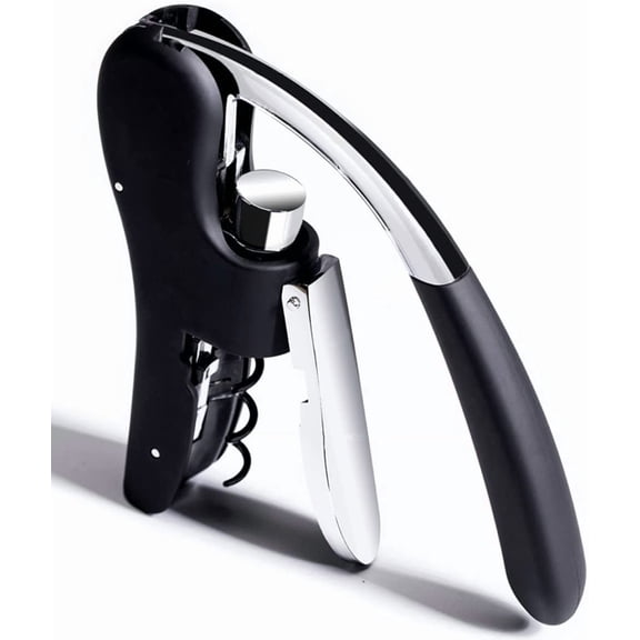 LYUSCI-Wine Bottle Opener Manual Vertical Lever Corkscrew with Foil Cutter and Extra Spiral